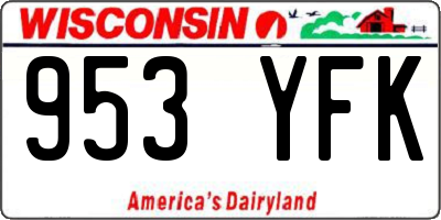 WI license plate 953YFK