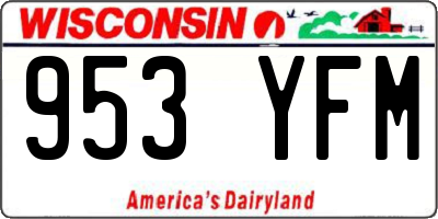 WI license plate 953YFM