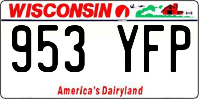 WI license plate 953YFP