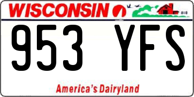 WI license plate 953YFS