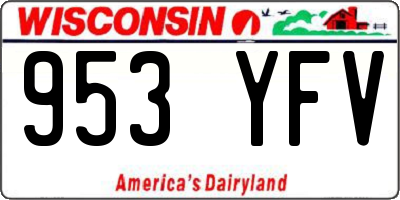 WI license plate 953YFV