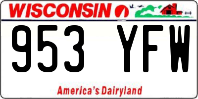 WI license plate 953YFW
