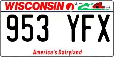WI license plate 953YFX