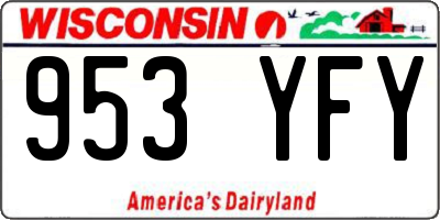 WI license plate 953YFY