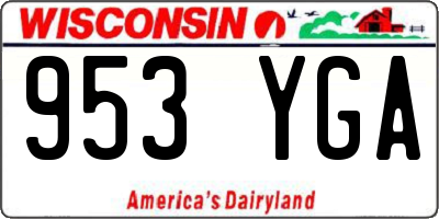 WI license plate 953YGA