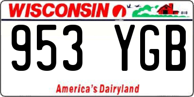 WI license plate 953YGB