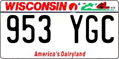 WI license plate 953YGC