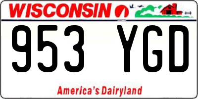 WI license plate 953YGD