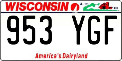 WI license plate 953YGF