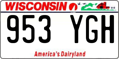 WI license plate 953YGH