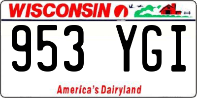 WI license plate 953YGI
