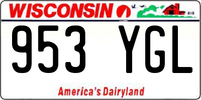 WI license plate 953YGL
