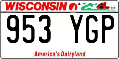 WI license plate 953YGP