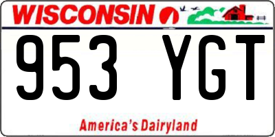 WI license plate 953YGT