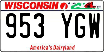 WI license plate 953YGW