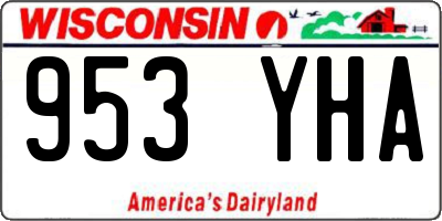 WI license plate 953YHA