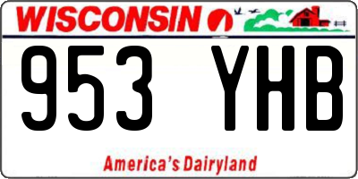 WI license plate 953YHB