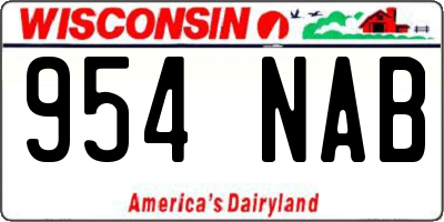 WI license plate 954NAB