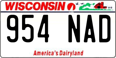 WI license plate 954NAD