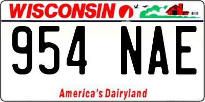 WI license plate 954NAE