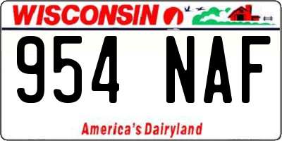 WI license plate 954NAF
