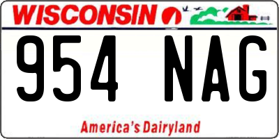 WI license plate 954NAG