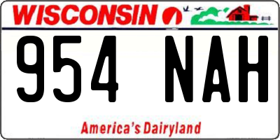WI license plate 954NAH