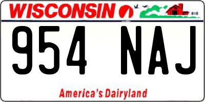 WI license plate 954NAJ