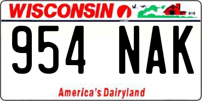 WI license plate 954NAK