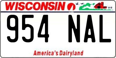 WI license plate 954NAL