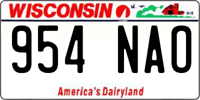 WI license plate 954NAO