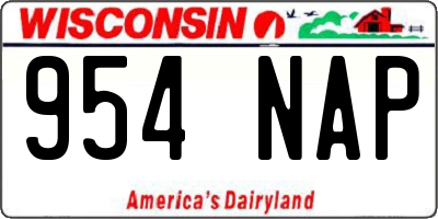 WI license plate 954NAP