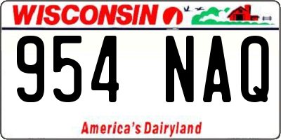 WI license plate 954NAQ
