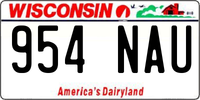 WI license plate 954NAU