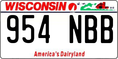 WI license plate 954NBB