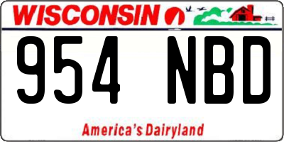 WI license plate 954NBD