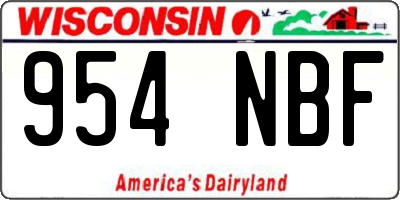 WI license plate 954NBF