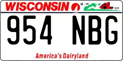 WI license plate 954NBG