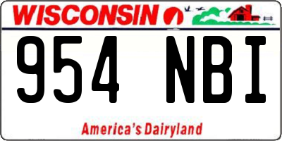 WI license plate 954NBI