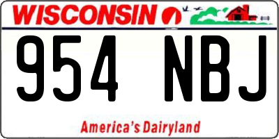 WI license plate 954NBJ