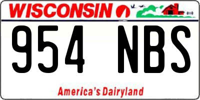 WI license plate 954NBS