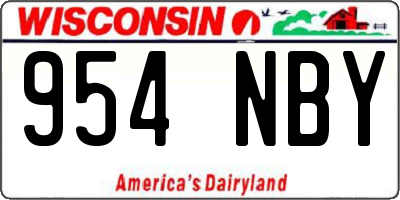WI license plate 954NBY