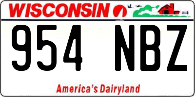 WI license plate 954NBZ
