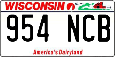 WI license plate 954NCB