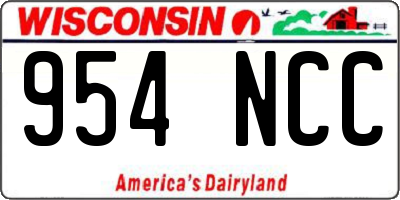 WI license plate 954NCC