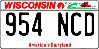 WI license plate 954NCD