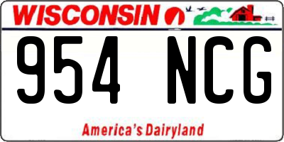 WI license plate 954NCG