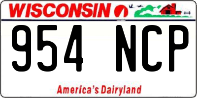WI license plate 954NCP