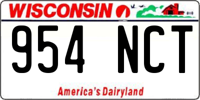 WI license plate 954NCT