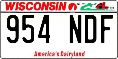 WI license plate 954NDF